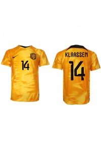Nederland Davy Klaassen #14 Voetbaltruitje Thuis tenue WK 2022 Korte Mouw